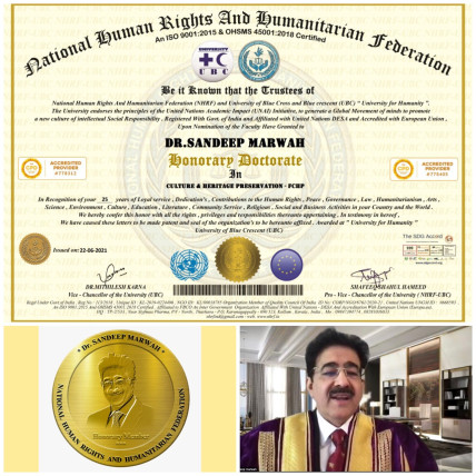 Sandeep Marwah Presented with Honorary Doctorate from Blue Cross University thumbnail_img_6185