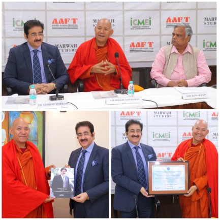 Bhikkhu Sanghasena Visited Sandeep Marwah at Noida Film City thumbnail_img_3440-1