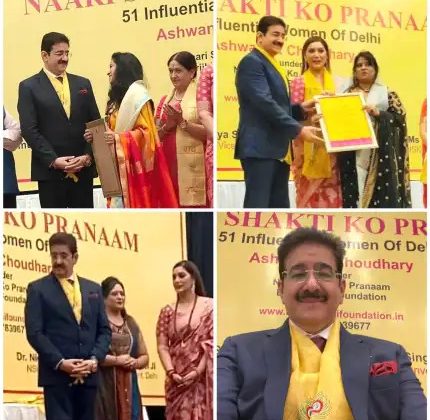 Sandeep Marwah Addressed Working Women at Brijbhumi Foundation 300181305_10231001002508182_658996791612621038_n