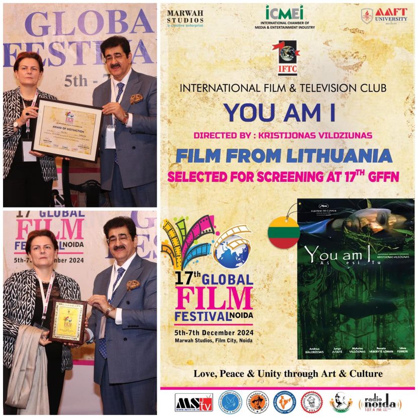 Award of Distinction for Lithuanian Film “You Am I” at 17th Global Film Festival Noida 469907579_10159994648311065_6142631456720499989_n-1