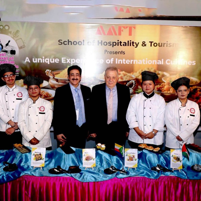 AAFT Showcases the Rich Culinary Heritage of Palestine and Iraq at the 13th Global Festival of Journalism & AVGC Noida 2025 479185851_10160119569666065_1403666621281033993_n