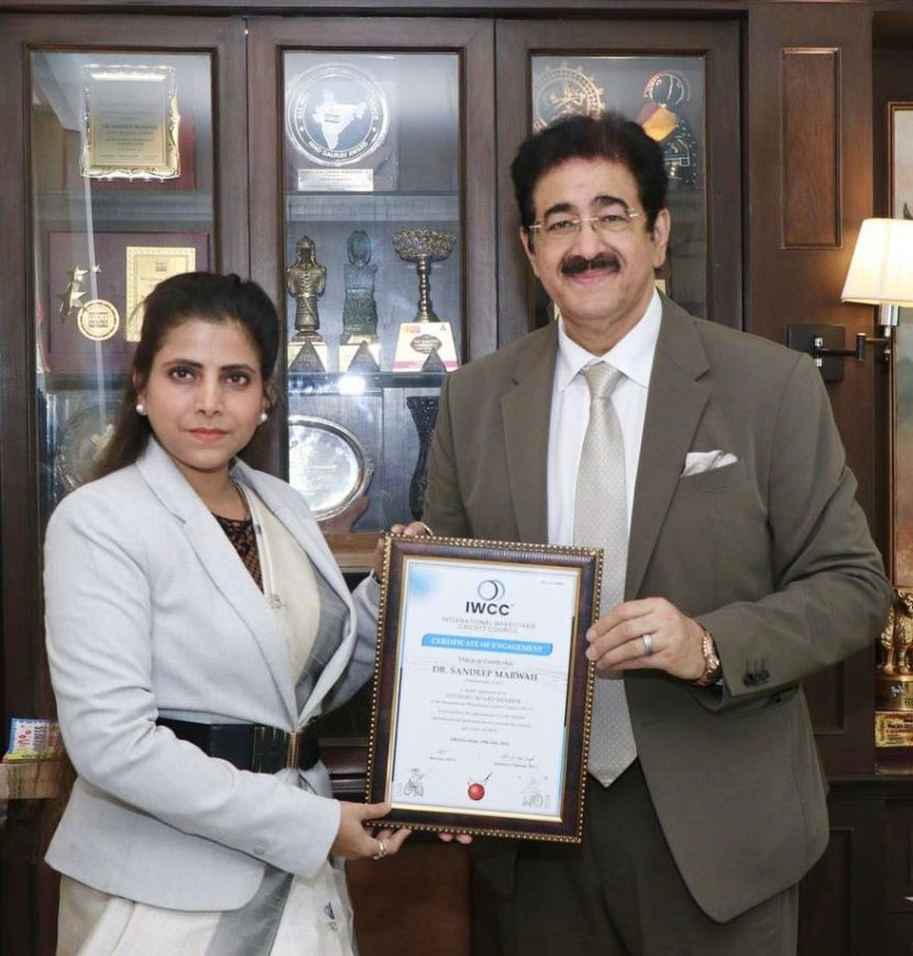 Dr. Sandeep Marwah Nominated as Patron to International Wheelchair Cricket Council Patron to International Wheelchair Cricket Council