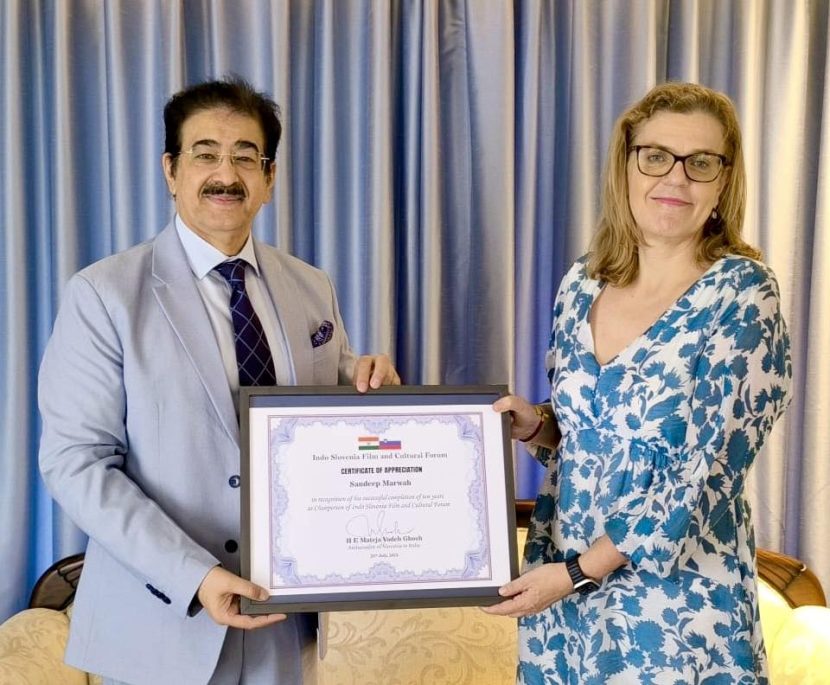 Dr. Sandeep Marwah Receives Certificate of Appreciation from Ambassador of Slovenia for a Decade of Cultural Collaboration Ambassador of Slovenia for a Decade of Cultural Collaboration