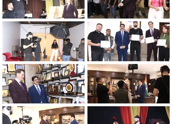 Russian Television Personalities Visit Marwah Studios for Documentary on AAFT’s Global Impact 592809293_10243231917593415_1126041846673443181_n