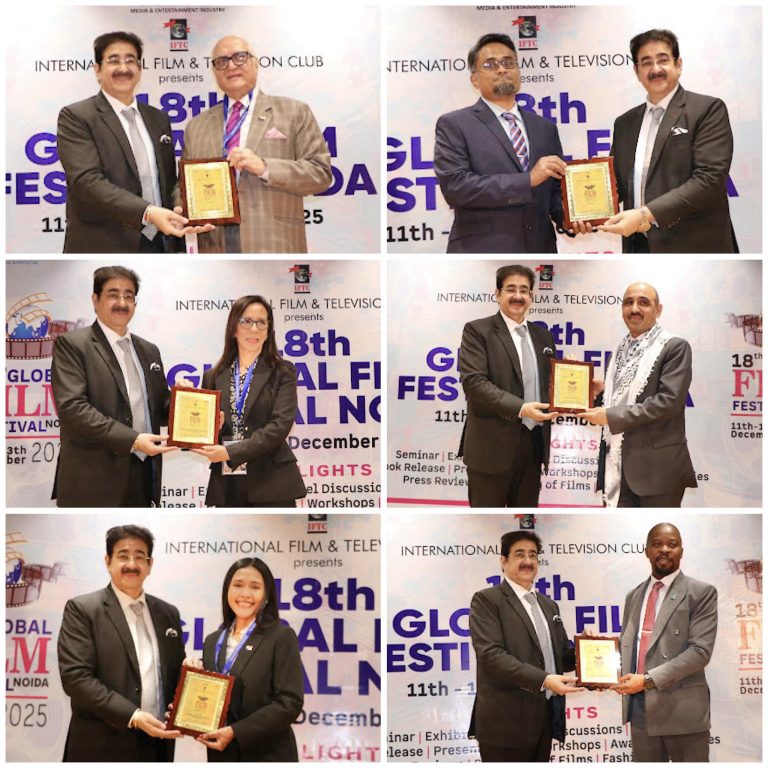 18th Global Film Festival Noida Honours International Dignitaries with Festival Mementos at Grand Opening Ceremony 600276936_10161278400756065_5761527621011795028_n