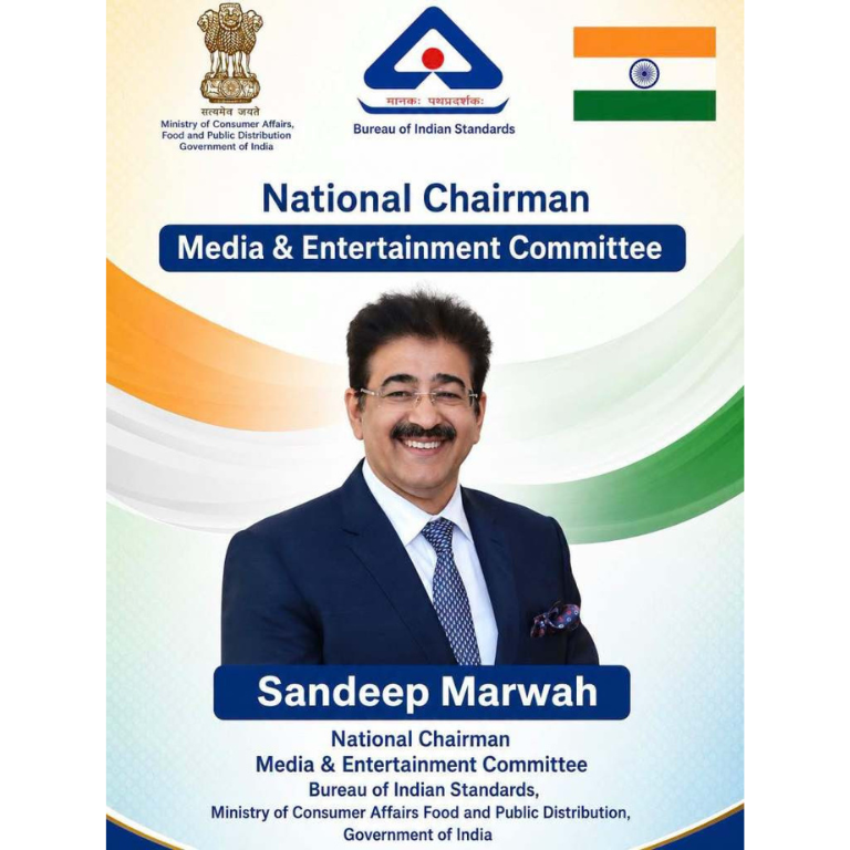 Dr. Sandeep Marwah Renominated as Chair of Media & Entertainment Committee of BIS 2