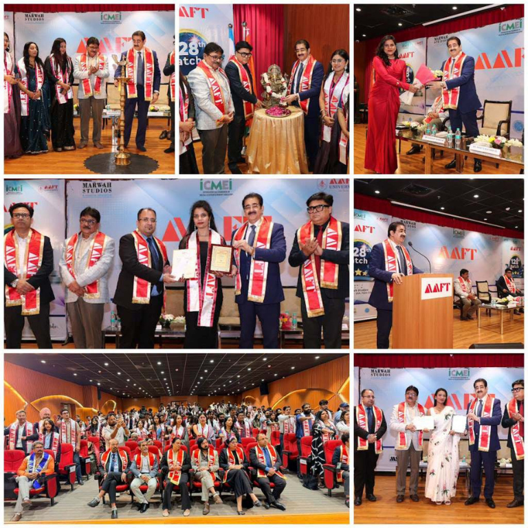 Dr. Sandeep Marwah Bids Farewell to the 128th Batch of AAFT at Grand Convocation Ceremony 3