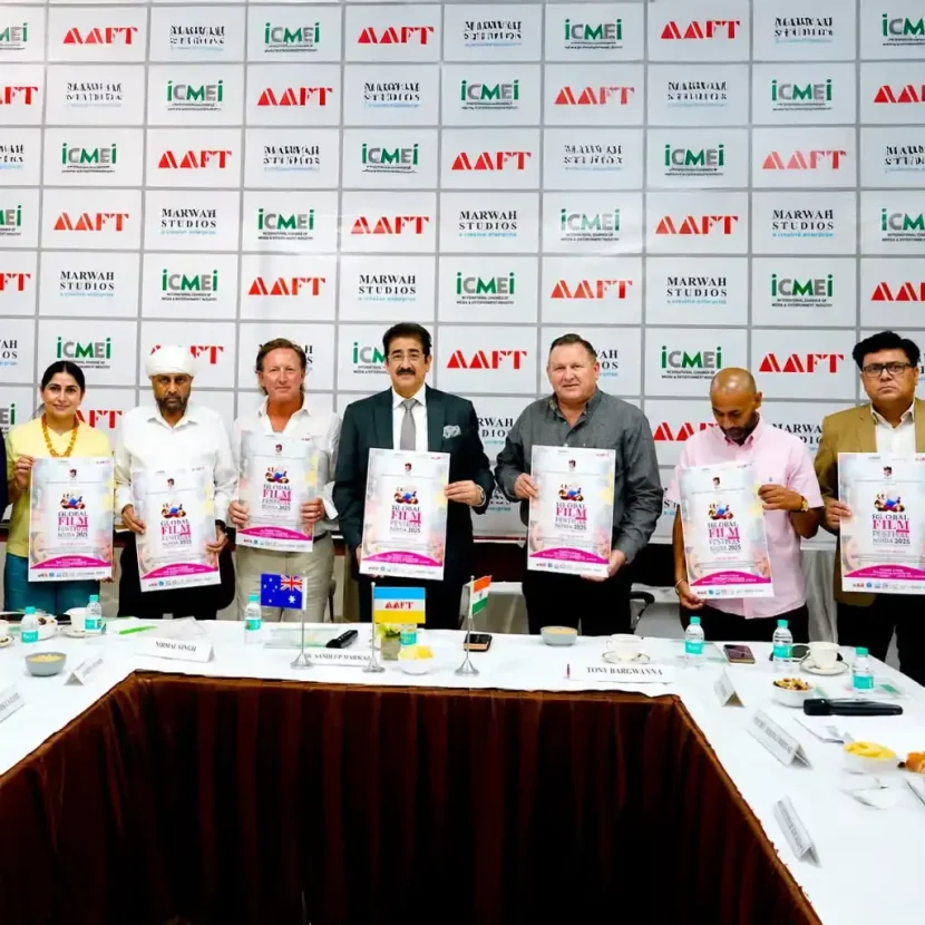 First Poster of 19th Global Film Festival Noida 2026 Unveiled at Marwah Studios in the Presence of Australian Delegation 759420126_1035108299129372_3225591365994407030_n