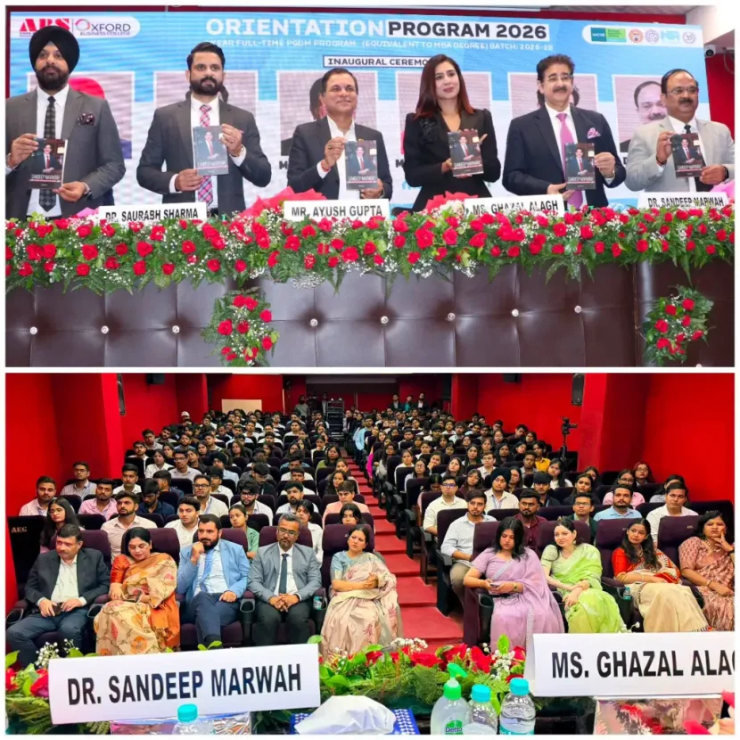 Book “Sandeep Marwah: Global Laureate of Art & Culture” Released by Ghazal Alagh and Ayush Gupta at Asian Business School 761545756_1362231529217277_4559860293961909893_n