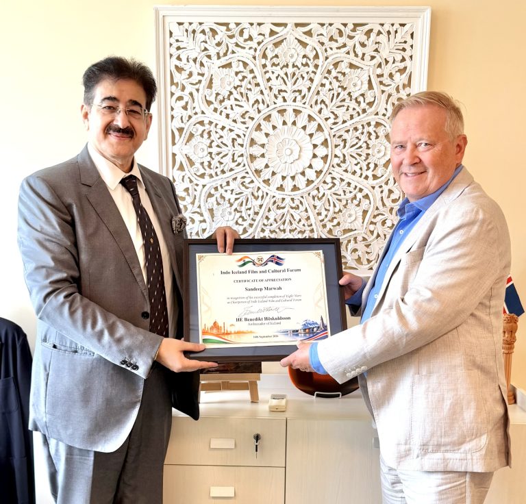 Sandeep Marwah Appreciated for Eight Years of Service to Indo-Iceland Cultural Relations 84cd81a1-a2b7-4b51-8c69-22bb2d2e8632