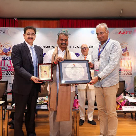 Prasar Bharati CEO Gaurav Dwivedi Presented with Life Membership of International Film and Television Research Centre 814670939_904996882493708_1883936953032871571_n