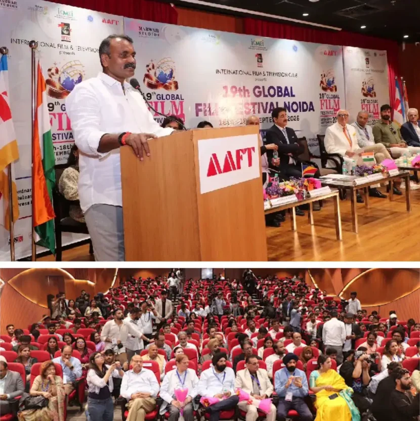 Dr. L. Murugan Highlights India’s Media and Entertainment Industry as a Growing Force in the Orange Economy at 19th Global Film Festival Noida 816859544_1075465301920666_4801942356757413508_n