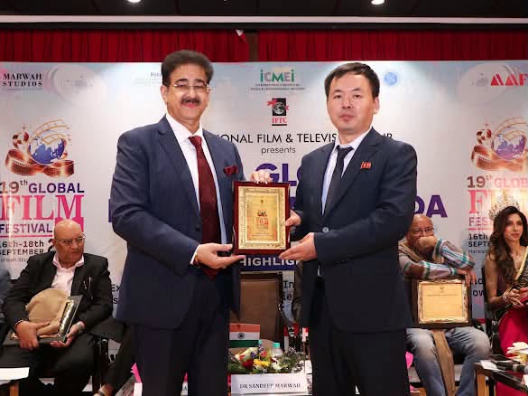 DPR Korea Counsellor Jang Jong Hwan Felicitated at 19th Global Film Festival Noida 2026 825279853_1100549042376164_7803747773642114274_n