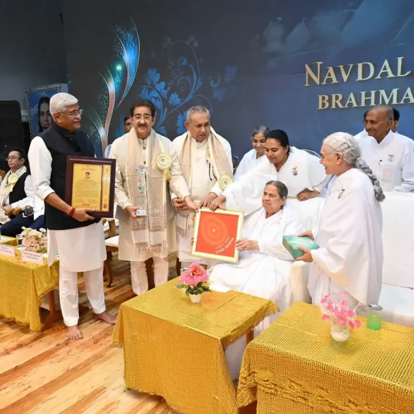 Dr. Sandeep Marwah Honoured with “Jewel of Bharat” Award by Brahma Kumaris at Mount Abu for 13 World Records in Art and Culture 863566933_1779806699955367_5849482073747386580_n